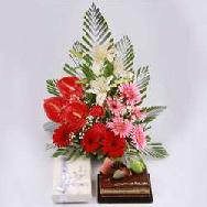 Pista Opera 500gms (contains egg),1 Almond Chocolate Bar & Flower Bouquet 
