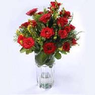 Red Roses on Glass Jar