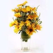 Vase with yellow flowers