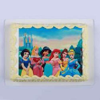 Disney Princesses Eggless Photo Cake